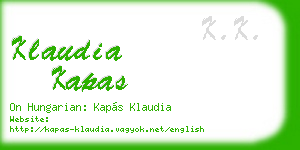 klaudia kapas business card