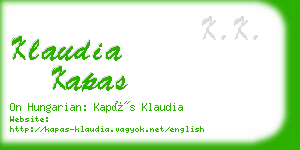 klaudia kapas business card